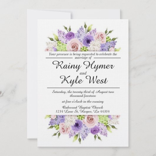 Lovely in Lavender Wedding Invitation Kaart (Voorkant)