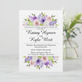 Lovely in Lavender Wedding Invitation Kaart (Staand voorkant)