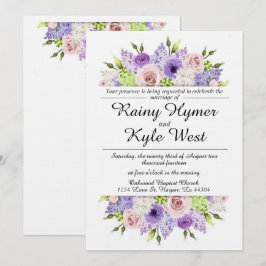 Lovely in Lavender Wedding Invitation Kaart