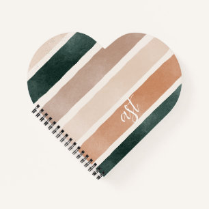 Lovely initiaal Monogram gestreept kleurig schatti Notitieboek
