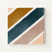 Lovely initiaal Striped Blauwgroen patroon Notitieboek (Achterkant)
