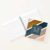 Lovely initiaal Striped Blauwgroen patroon Notitieboek (Binnen)