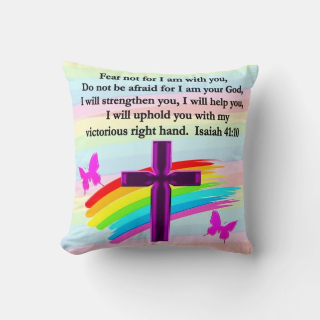 LOVELY ISAIAH 41:10 BIBLE VERSE DESIGN KUSSEN (Voorkant)
