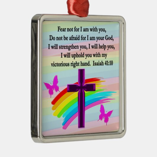 LOVELY ISAIAH 41:10 BIBLE VERSE DESIGN METALEN ORNAMENT (Rechts)