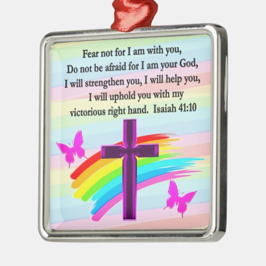 LOVELY ISAIAH 41:10 BIBLE VERSE DESIGN METALEN ORNAMENT (Links)
