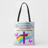 LOVELY ISAIAH 41:10 BIBLE VERSE DESIGN TOTE BAG (Voorkant)
