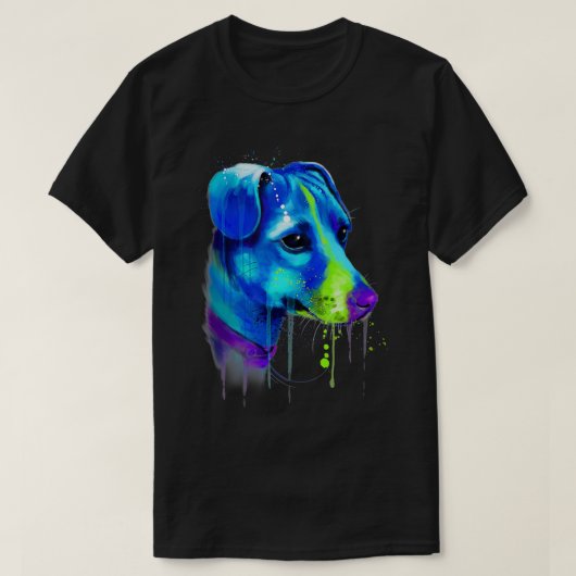 Lovely Jack Russell Abstract, Waterverf schilderen T-shirt (Design voorkant)