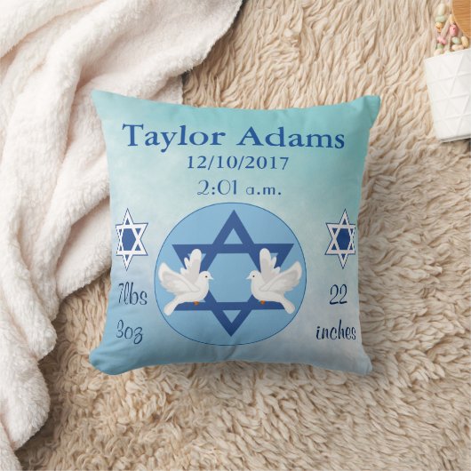 Lovely Jewish Blue en White Star van David Baby Kussen (Deken)