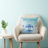 Lovely Jewish Blue en White Star van David Baby Kussen (Stoel)