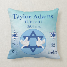 Lovely Jewish Blue en White Star van David Baby Kussen