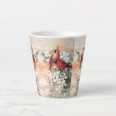 Lovely Kardinaal Vods and Flowers Latte Mok (Voorkant)