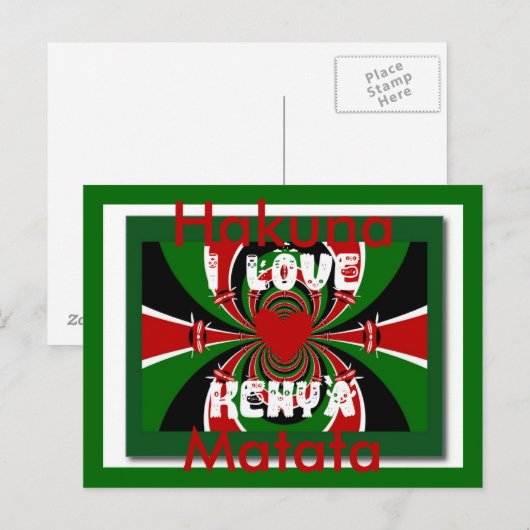 Lovely Kenya Hakuna Matata Briefkaart (Voorkant / Achterkant)