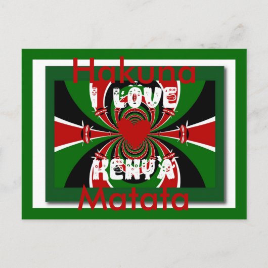 Lovely Kenya Hakuna Matata Briefkaart (Voorkant)