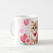 Lovely kitten hearts koffiemok (Voorkant links)