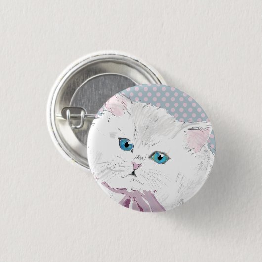 lovely kitty ronde button 3,2 cm (Voorkant /achterkant)