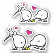 Lovely Kiwi Couple Doodle Sticker (Voorkant)