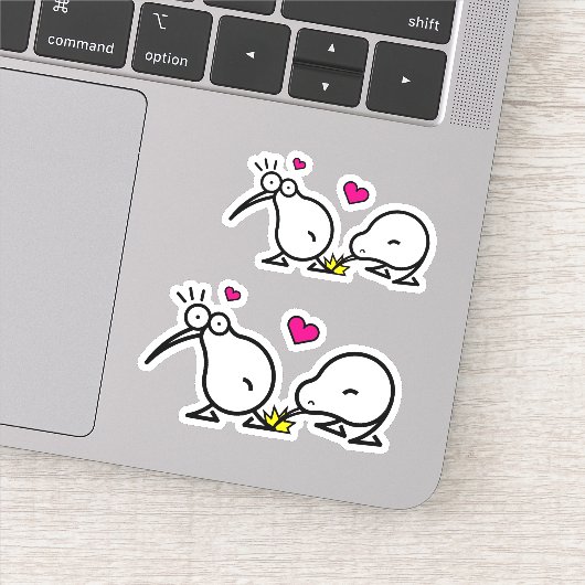 Lovely Kiwi Couple Doodle Sticker (Detail)