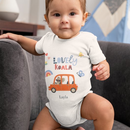 Lovely Koala Little Girl First Name Cute Animal Romper