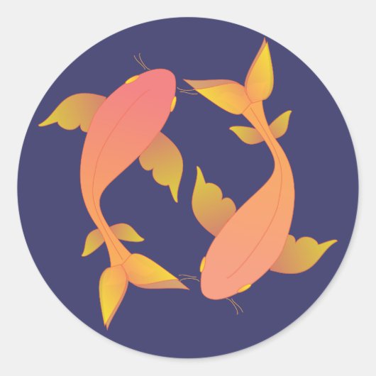 Lovely Koi Ronde Sticker (Voorkant)