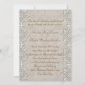 Lovely Lace & Burlap Chic Wedding Invitation Kaart (Achterkant)