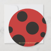 Lovely Ladybug Birthday Party Round Invitations Kaart (Achterkant)