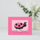 Lovely Ladybug "Hallo Friend"-Briefkaart Briefkaart (Staand voorkant)
