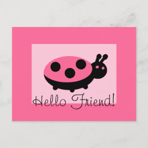 Lovely Ladybug "Hallo Friend"-Briefkaart Briefkaart