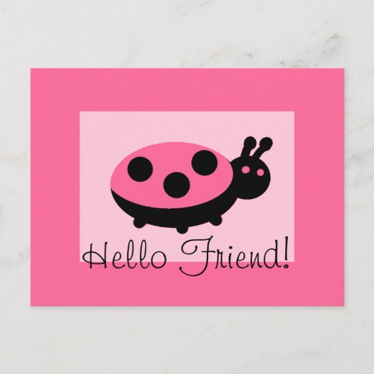 Lovely Ladybug "Hallo Friend"-Briefkaart Briefkaart (Voorkant)