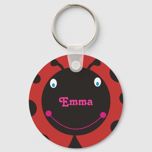Lovely Ladybug Persoonlijke Keyringen van de Naam Sleutelhanger (Voorkant)