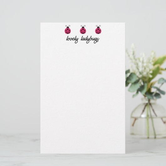 Lovely Ladybugs Briefpapier (Staand voorkant)