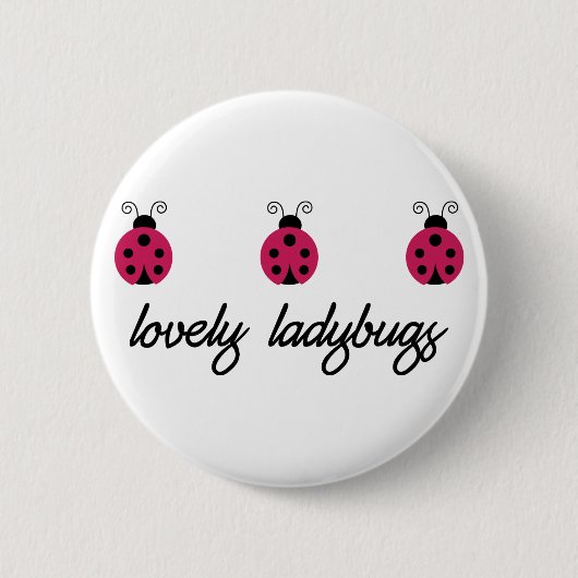 Lovely Ladybugs Ronde Button 5,7 Cm (Voorkant)