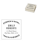 Lovely Laurels Personalized Wood Stamp Rubberstempel (Gestempeld)
