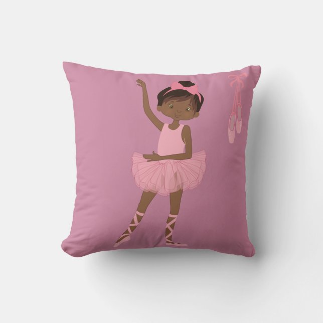 Lovely Lavender African American Ballerina Pillow Kussen (Voorkant)