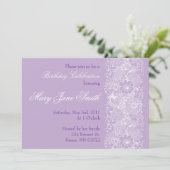 Lovely Lavender Birthday Uitnodiging (Staand voorkant)