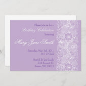 Lovely Lavender Birthday Uitnodiging (Voorkant / Achterkant)