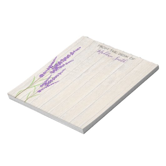 Lovely Lavender Botanical | Gepersonaliseerd Notitieblok (Linkerzijde)