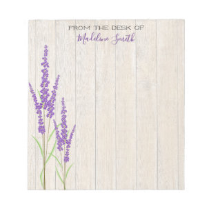 Lovely Lavender Botanical Gepersonaliseerd Notitieblok