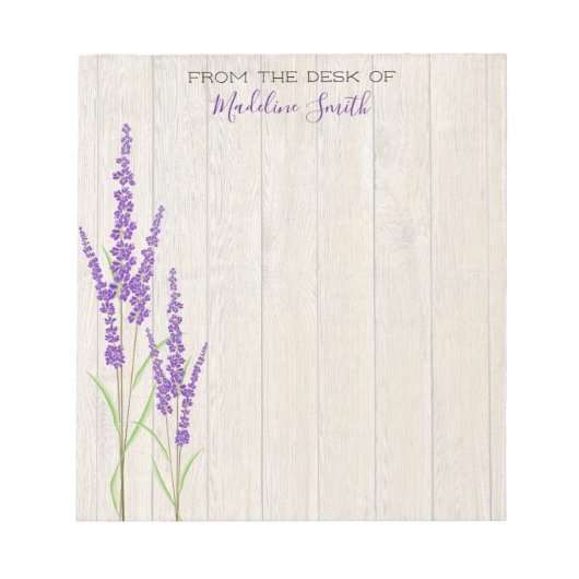 Lovely Lavender Botanical | Gepersonaliseerd Notitieblok (Voorkant)