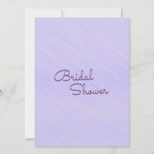 Lovely Lavender Bridal Shower Uitnodiging (Achterkant)
