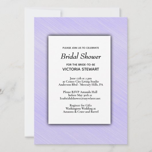 Lovely Lavender Bridal Shower Uitnodiging (Voorkant)