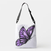Lovely Lavender Butterfly Cross Body Canvas tas (Achterkant)