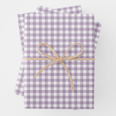 Lovely Lavender Gingham Check Patroon Inpakpapier Vel (In situ)