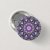 Lovely Lavender Kaleidoscope Mandala Button (Voorkant /achterkant)