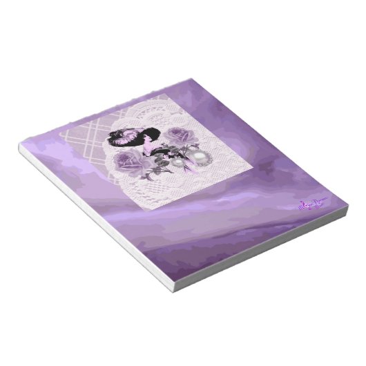 Lovely Lavender Lady  Lace Small Notitieblok (Schuin)