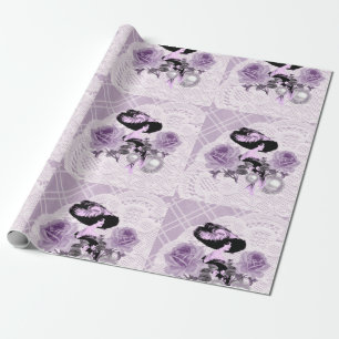 Lovely Lavender Lady  Lace Wrapping Paper Cadeaupapier