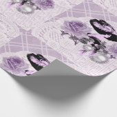 Lovely Lavender Lady  Lace Wrapping Paper Cadeaupapier (Hoek)