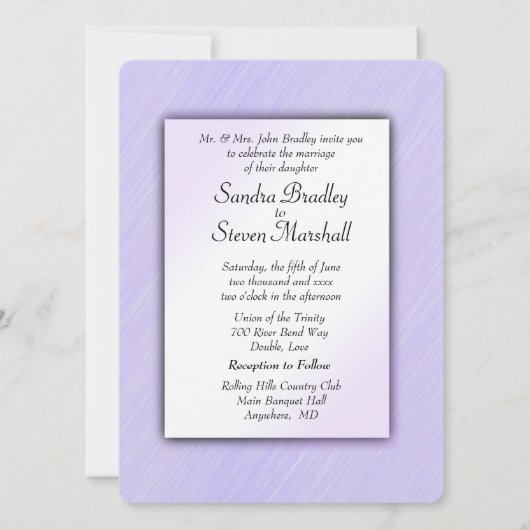 Lovely Lavender Wedding Invitation Kaart (Voorkant)