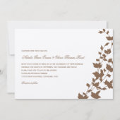 Lovely Leaves Wedding Invitation - Chocolate Kaart (Voorkant)
