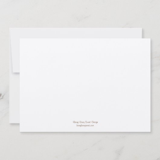 Lovely Leaves Wedding Invitation - Chocolate Kaart (Achterkant)