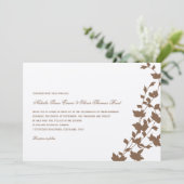 Lovely Leaves Wedding Invitation - Chocolate Kaart (Staand voorkant)